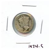 1924-S Mercury Silver Dime
