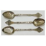 3 Antique 830 Silver Spoons - 29.39 grams