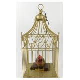 * Vintage Bird Cage Dï¿½cor w/ Cardinal Bird &