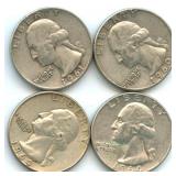 (4) Washington Quarters $1 Face Value 90% Silver