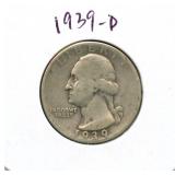 1939-D Washington Silver Quarter