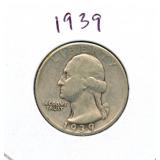 1939 Washington Silver Quarter