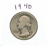 1940 Washington Silver Quarter