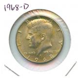 1968-D Kennedy Silver Half Dollar - 40% Silver