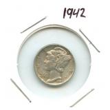 1942 Mercury Silver Dime