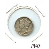 1941 Mercury Silver Dime