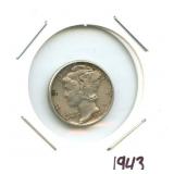 1943 Mercury Silver Dime