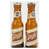 Schlitz Glass Bottle Salt/Pepper Shakers