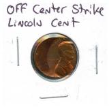 RARE Lincoln Memorial Cent Die Error - Off Center