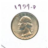 1959-D Washington Silver Quarter