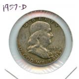 1957-D Franklin Silver Half Dollar