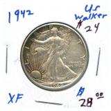 1942 Walking Liberty Silver Half Dollar - Great