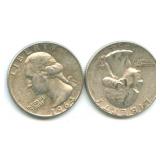 Pair of Washington Silver Quarters: 1964 & 1964-D