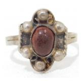 Mexico Sterling Silver Carnelian Ring - Size
