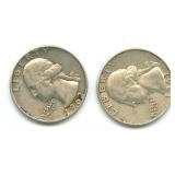 Pair of Washington Silver Quarters