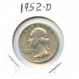 1952-D Washington Silver Quarter