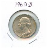 1963-D Washington Silver Quarter