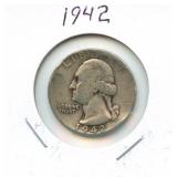1942 Washington Silver Quarter