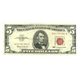 1963 $5 Red Seal Legal Tender U.S. Note