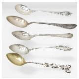 5 Marked Old Sterling Spoons - 42.09 grams