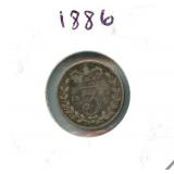 1886 Great Britain Silver 3 Pence