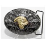 Vintage NRA Golden Eagles Two Tone Belt Buckle -