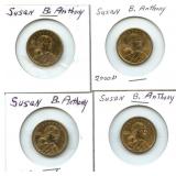 4 Sacagawea Dollars - All Different Backs
