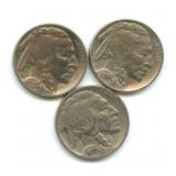3 Buffalo Nickels: 1930, 1936 & 1937
