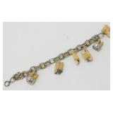 Vintage Human Tooth Charm Bracelet - 32.94 grams