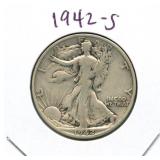1942-S Walking Liberty Silver Half Dollar