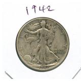 1942 Walking Liberty Silver Half Dollar
