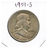 1951-S Franklin Silver Half Dollar