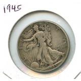 1945 Walking Liberty Silver Half Dollar
