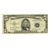$5 Silver Certificate Blue Seal Note - Series