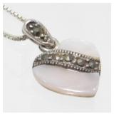Sterling Silver, Mother of Pearl and Marcasite