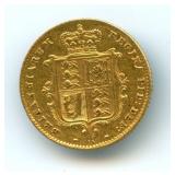 1865 Great Britain Gold 1/2 Sovereign - 3.994