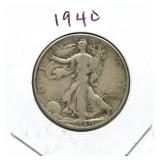 1940 Walking Liberty Silver Half Dollar