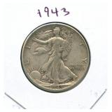 1943 Walking Liberty Silver Half Dollar