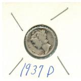 1937-D Mercury Silver Dime