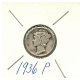 1936-P Mercury Silver Dime