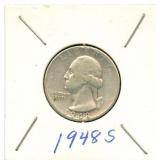 1948-S Washington Silver Quarter