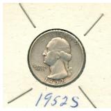 1952-S Washington Silver Quarter