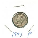 1943-P Mercury Silver Dime