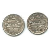 (2) Silver Commemorative 1893 Columbian