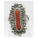 Vintage Sterling Silver and Branch Coral Navajo