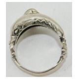 Vintage Sterling Silver Dolphin Ring - Signed