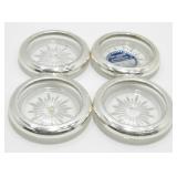 * 4 Sterling Rimmed Coasters - All Marked, Nice