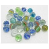 30 Vintage Snake Eye Marbles
