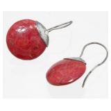 Vintage Sterling Silver and Red Sponge Coral