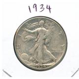 1934 Walking Liberty Silver Half Dollar